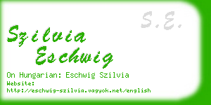 szilvia eschwig business card